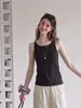 Camisola de punto de seda de hielo gris estilo francés para mujer, perfecta como prenda exterior de verano, con un tacto de alta gama, ideal para llevar debajo de un traje, y un top sin mangas muy elegante