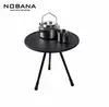 Mesa Lateral Redonda Dobrável para Exterior, Mesa de Camping Portátil com Altura Ajustável, Suporte Simples para Chá para Acampamento, Mesa de Piquenique para Viagem de Carro, Pequena Mesa de Centro para Pátio