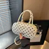 Bolsa de ombro única e transversal com estampa de bolinhas 2026, nova tendência de moda de verão, simples, versátil, texturizada, bolsa oval