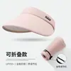 Chapéu de Sol Top Hat Vazio Chapéu de Proteção Solar Feminino Ciclismo Verão Praia Chapéu de Sol Simples Aba Larga Cobertura Facial Chapéu de Ciclismo