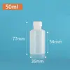 Frasco líquido translúcido com boca pequena e marcações claras, frasco dispensador de líquidos, frasco para reagentes de amostra, em estoque