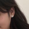Aretes de nudo de amor de agua alcalina para mujer, aretes de lujo ligero vintage de diseño de nicho, pasador de plata de ley 925, aretes de temperamento