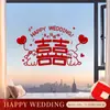 Pegatinas Electrostáticas Especiales para Habitaciones de Boda, Ventanas de Cristal, Decoraciones de Papel Recortado para Ventanas, Pegatinas y Pegatinas con la Palabra "Xi" para Habitaciones de Boda