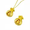 Tienda de Oro Mismo Estilo Oro Antiguo Incrustado con Diamantes Cepillado Calabaza Giratoria Bolsa de la Suerte Colgante Nuevo Chino Versátil Colgante de Bolsa de la Suerte