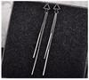 B462 Pendientes de viento frío con forma de estrella de cinco puntas, triangulares, con borlas y palo largo, de temperamento coreano, a la moda, que combinan con todo