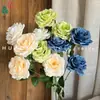 Rosa Artificial de 5 Cabezas, 3 Cabezas, Rosa Feliz de 5 Cabezas, Flores Artificiales de Alta Calidad para Decoración y Arreglos de Boda
