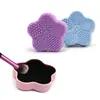 Nuevo Almohadilla Limpiadora de Brochas de Maquillaje de Silicona con Forma de Estrella Herramientas de Belleza de Silicona con Esponja Caja Limpiadora de Herramientas de Belleza