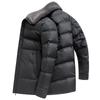 Leisibert Chaqueta de Plumón Nueva para Hombre Otoño e Invierno de Longitud Media con Cuello de Lana de Moda Chaqueta de Plumón Cálida para Hombres de Mediana Edad