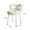 Silla de Maquillaje de Diseño Estilo Crema Sencilla Moderna para Habitación de Niña Silla Taburete Tocador de Cachemira con Lazo
