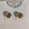 Aretes esféricos de metal de gota de agua de alta gama para mujer, aretes de nicho simples para combinar con todo, aretes de temperamento de estilo frío a la moda
