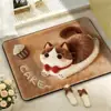Tapete de Chão de Animal de Estimação Fofo de Desenho Animado, Tapete Absorvente Antiderrapante para Banheiro, Capacho para Entrada de Casa, Tapete de Porta Plush Resistente à Sujeira, Tapete de Chão para Quarto