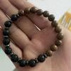 Pulseira de Contas de Madeira Nova de 8mm Masculina Pedra Vulcânica Pinheiro Branco Pinheiro Vermelho Ágata Preta Pulseira de Contas de Pedra Feminina Pulseira Europeia e Americana