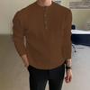 Suéter de punto con botones y cuello alto para hombre, suéter informal de otoño e invierno, jersey de punto de manga larga