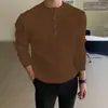 Suéter de punto con botones y cuello alto para hombre, suéter informal de otoño e invierno, jersey de punto de manga larga