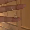 Collar Brújula de Plata de Ley s925 con Diamante Brillante Estilo Japonés Lujo Ligero Exquisito Mini Moderno Versátil Retro Sentido de Alta Gama Cadena para Clavícula