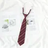 Gravata Uniforme de Solteiro com Listras Vermelhas Homem Preguiçoso-livre Estilo Preppy Feminino jk Estilo Japonês Escola para Meninos Gravata de Formatura Amarrada à Mão