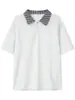 Camisa Polo de Estilo Americano con Cuello a Cuadros y Parches, Falso Dos Piezas para Hombre, Diseño de Verano 2026, Corte Holgado, Camiseta con Cuello de Solapa para Hombre