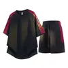 Nuevo Traje Deportivo Casual de Verano para Hombre, Camiseta de Manga Corta, Pantalones Cortos, Corte Holgado, Moderno, Versátil, Transpirable, de Secado Rápido