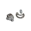 Nuevos Pendientes de Clip Metálico de Zirconia para Oreja con Bobina de Mosquito Pendientes Únicos de Estilo Europeo y Americano Simples Elegantes de Gama Alta