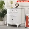 Gabinete de Almacenamiento de Madera Maciza Estilo Americano para Sala de Estar, Gabinete Pequeño de Pared para Dormitorio, Estante de Almacenamiento Aparador de Cinco Cajones para Uso Doméstico