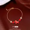 Pulseira Colar de Cavalo do Ano do Zodíaco Banhada a Ouro Real Estilo Chinês Corrente de Suéter de Luxo Leve Conjunto de Joias Simples Elegantes para Mulheres
