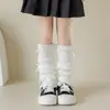 Calcetines de otoño e invierno para niños, calcetines de lana tejidos para niñas, calcetines de media pantorrilla, cubrecalcetines cálidos engrosados estilo Lolita