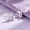 Pendientes de Mariposa con Diamantes Morados Modelo Nuevo 2026 para Mujer, Pendientes Únicos Exquisitos de Alta Gama Estilo Ins, Accesorios para Orejas de Nicho Simples y Elegantes