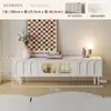 Mesa de Centro Estilo Crema Francesa Mueble de TV 2025 Nuevo Elegante Pequeño Apartamento Sala de Estar Almacenamiento en Casa Armario de Piso