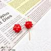 Cuentas de vidrio con grietas de hielo rojas para Año Nuevo, cuentas de bambú hechas a mano, collares, pulseras y accesorios de joyería.