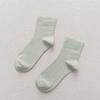 Novedad Otoño 2024 Calcetines de Fibra de Bambú para Mujer de Media Pantorrilla Color Sólido Calcetines para Mujer Absorbentes del Sudor Transpirables Gruesos Largos Venta al por Mayor