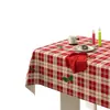 Mantel de Navidad Impermeable y a Prueba de Aceite Sin Lavar Mantel de Ambiente Año Nuevo Rojo Decoración Festiva Mantel para Mesa de Café