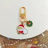 Llaveros Navideños Europeos y Americanos, Árbol de Navidad de Dibujos Animados Lindo, Papá Noel, Cascabeles, Colgantes de Copo de Nieve, Adornos de Metal, Pequeños Regalos