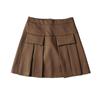 Otoño Temprano Nueva Moda Europea y Americana para Mujer Color Sólido Bolsillo Falso Falda Slim de Cintura Alta Falda S11877
