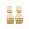 Amazon Transfronterizo de Venta Caliente Cuadrado Moda Trendy para Ir al Trabajo Exagerado Aleación Geométrico Electrochapado Oro Mate Clips para Orejas