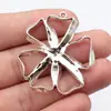 46X43mm 8.4g Pingente Geométrico Flor Oca de Prata Antiga Fabricante Atacado Acessórios DIY
