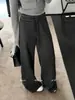 Trece LíneasKAPOKNuevo Otoño Estilo Coreano Súper Suave Versátil Rayados Pantalones Casuales de Pierna Ancha 63027
