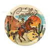 Bp025 Platos de Papel de Vaquero Occidental para Fiestas Navideñas, Juego de 8, Decoración de Cactus del Desierto, Platos Desechables