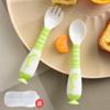 Cuchara de Entrenamiento para Bebé Aprendiendo a Comer Niños con Ventosa Cuchara Suave Curvable Vajilla Entrenamiento Complementario para Alimentos de Bebé Cuchara Curva
