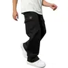 Comércio Exterior Transfronteiriço Design Americano Roupa de Trabalho Calça Casual Masculina Cordão Reto Solta Bolsos Grandes Esportiva Perna Larga Calça Longa