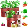 ¡Alta demanda en stock!: Bolsas para plantar patatas, tela no tejida, diseño de ladrillo, bolsas para plántulas de frutas y verduras de jardinería, cubos de plantación para crecimiento de plantas