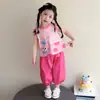 Conjunto de Dos Piezas de Chaleco para Bebé 2026 Nuevo Estilo Ropa Delgada para Niños Conjunto de Dos Piezas de Pantalones sin Mangas de Verano para Niñas de Moda
