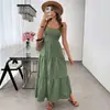Comércio Exterior Transfronteiriço Amazon novas roupas femininas europeias e americanas: vestido de festa com alça nas costas, vestido longo modelador de cintura fina