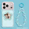 Suporte de pulseira de espelho de nuvem, compatível com capa de telefone Apple 18pm, iPhone 16, design fofo, estilo novo para mulheres, 15, minimalista