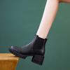 Botas estilo Martin com sola grossa para mulheres, estilo britânico, novo modelo 2025, de salto alto, botinhas para mulheres baixinhas, salto grosso, botas de cano curto para primavera, outono, inverno, Botas Femininas