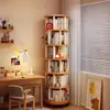 Estantería giratoria para niños de madera maciza, estante de almacenamiento de 360 grados, gabinete estrecho de almacenamiento móvil de pie, librero de esquina