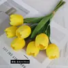 Cabo de PU Simulado de Alta Qualidade Buquê de Tulipas, Arranjo de Flores de Luxo, Decorações de Mesa para Sala de Estar, Decoração para Fotos de Casamento, Flores Artificiais