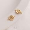 Color conservando oro de 14K circonita copo de nieve flor de ciruelo doble conector colgante pulsera collar accesorios diy hechos a mano