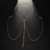 Cross-border New Tassel Rhinestone Nipple Chain Necklace Europeu e Americano Moda Boate Diversão Corpo Corrente Feminina Corpo Corrente