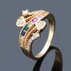 Anillo de color geométrico retro de Corea del Sur estilo INS coreano anillo cerrado estilo chica anillo de arcoíris de color caramelo