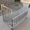 Cesta de almacenamiento de baloncesto de acero inoxidable voleibol acero inoxidable baloncesto almacenamiento práctica móvil plegable carro colocación combinación